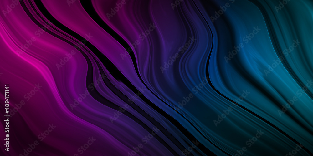 Aufkleber Abstract colorful gradient light fluid wavy dynamic isolated on black background in concept modern, technology