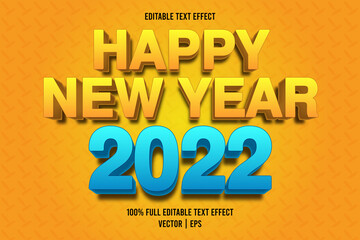 Happy new year editable text effect cartoon style