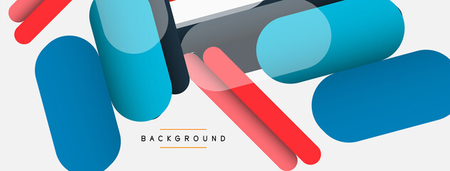 Abstract background. Round shapes, lines compositions on grey backdrop. Vector illustration for wallpaper banner background or landing page