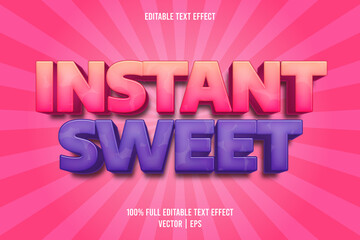 Instant sweet editable text effect cartoon style