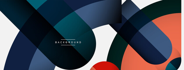 Obraz premium Trendy shapes, color minimal design composition, lines and shadows for wallpaper banner background or landing page