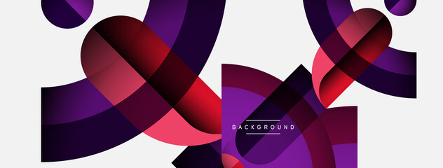 Geometric abstract background. Round shapes, circles, lines composition for wallpaper banner background or landing page