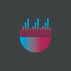 Sound waves vector illustration design template