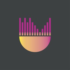 Sound waves vector illustration design template