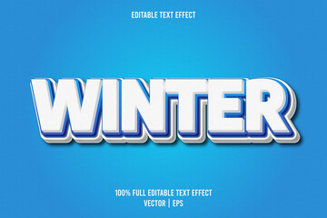Winter editable text effect cartoon style