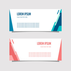 Vector Design Banner Background In Two Colors, blue and pink