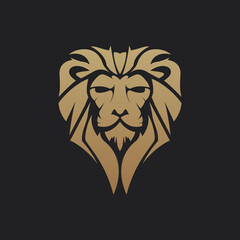 Lion head vector illustration luxury logo design