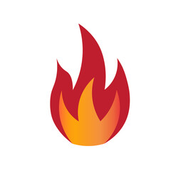 Fire flame isolated on white background.