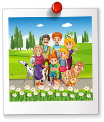 Cartoon family photo isolated on white backgound