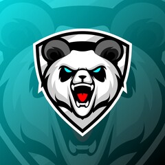 vector graphics illustration of a angry panda in esport logo style. perfect for game team or product logo