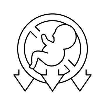 Miscarriage Baby Line Icon Vector Illustration