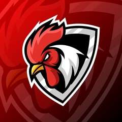 vector graphics illustration of a chicken in esport logo style. perfect for game team or product logo © YusufMC