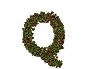 Virus Themed Font Letter Q