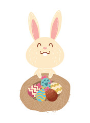 rabbit with easter eggs