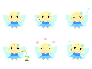 かわいい妖精アイコン（ブルー）