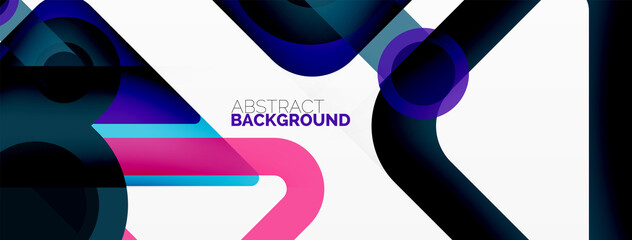 Geometric primitives. Lines, circles abstract background