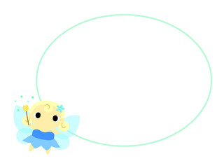 ブルーの妖精アイコン　楕円フレーム付