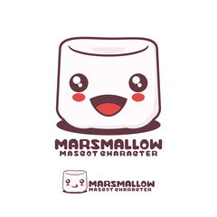marshmallows cartoon mascot, suitable for, logos, prints, stickers, etc