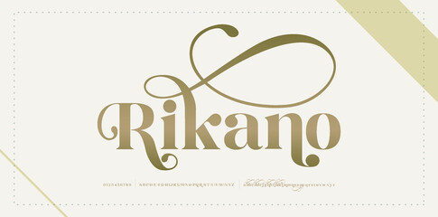 Typography luxury classic decorative wedding vintage retro concept letters font and number. Elegant alphabet lettering serif fonts. vector illustration