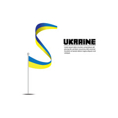 Waving flag of ukraine. banner or ribbon vector template for independence day Premium Vector