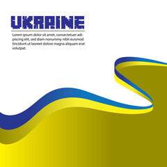 Waving flag of ukraine. banner or ribbon vector template for independence day Premium Vector