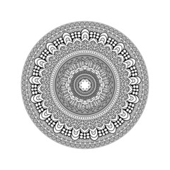 Circular pattern in form of mandala for Henna, Mehndi, tattoo, decoration. Decorative ornament in ethnic oriental style. Coloring book page.