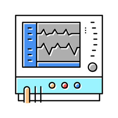 heart rate monitor color icon vector illustration