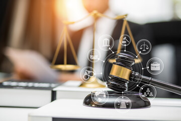 justice and law concept.Male judge Consultation and legal concepts, lawyers, 