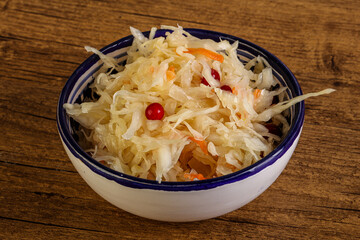 Sauerkraut with cranberry in the bowl