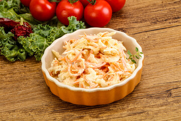 Vegetarian Cole slaw salad with cabbage