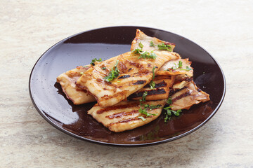 Grilled squid with unagi sauce