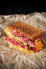Tasty sourdough bread sandwich with sauce