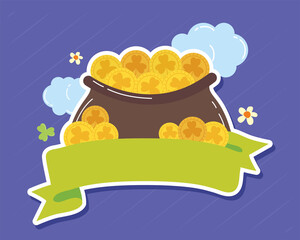 saint patricks cauldron with treasure