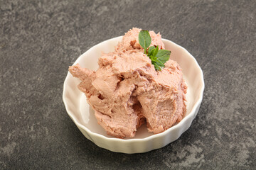 Liver pate in the bowl