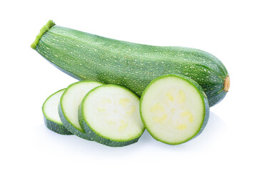 fresh green zucchini isolated on white background