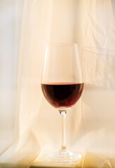 red wine in the glass.
