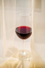 red wine in the glass.