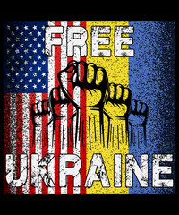 Obraz premium Free Ukraine save, support, pray, strong, The war T-shirt design