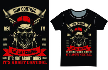 Gun t shirt design. skull t shirt design for men.