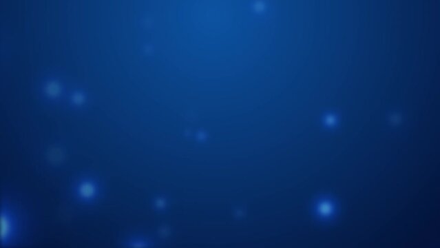 Abstract neon bokeh background shining blue particles loop video animation. Abstract background dark blue color.