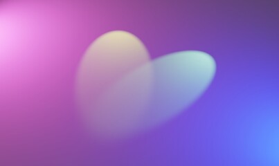 The image material of the floor where the heart shaped spotlight hits, illuminated by pink and blue light. 3D rendering.