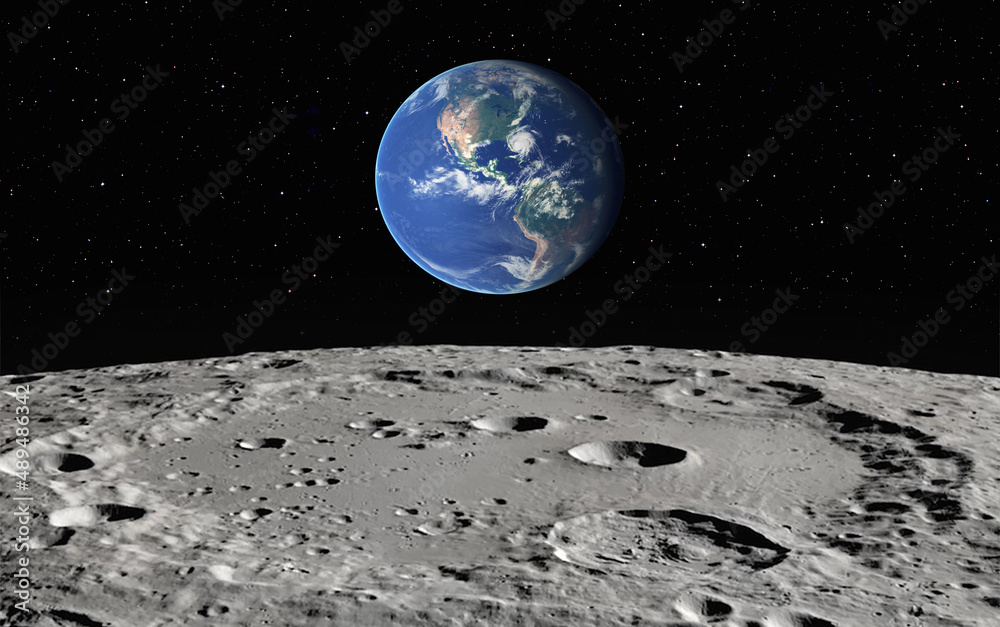 Aufkleber the earth as seen from the surface of the moon 