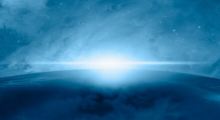 Fototapeta premium Planet Earth with a spectacular sunset 