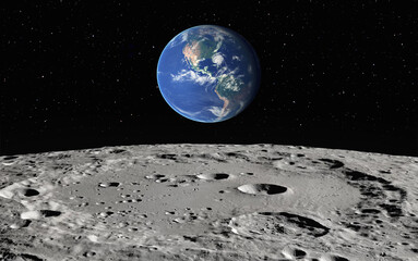 Naklejka na ściany i meble The Earth as Seen from the Surface of the Moon 