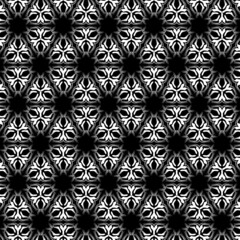 Fototapeta premium Modern simple geometric vector seamless pattern with white line texture on black background. Light abstract wallpaper.