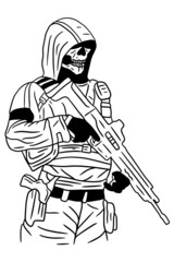 Army Military Troops Sniper Stop The War Line Art illustration