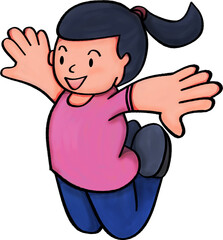 ジャンプしている女の子