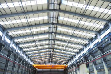 A large warehouse with good lighting.

