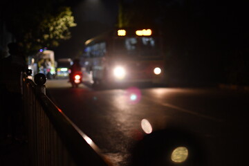 Mumbai Red Bus in night