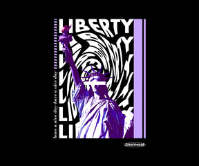Liberty tower t shirt design, vector graphic, typographic poster or tshirts street wear and Urban style